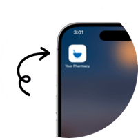 Smartphone home screen with the pharmacy portal app icon being added